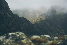 fog over mountain peaks