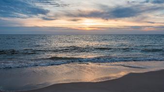 Beach Blue North Sea sunset