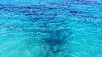 Water blue in caribbean Sea