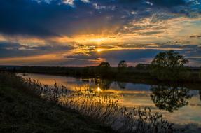 Natural Sunset over Water