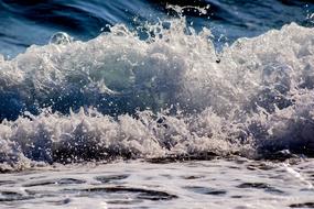 surf splash on a sunny day close up