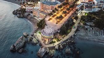 top view of the building by the sea
