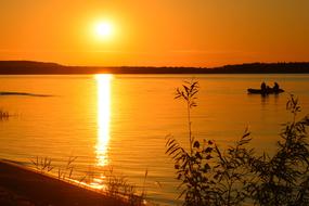 Relax Water Lake orange sunset