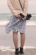 Girl Camera and Sea