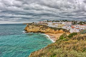 Carvoeiro Beach and city in Portugal