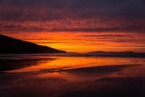 Sunset Coastline red