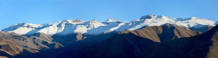 Landscape of snowy mountains Nature