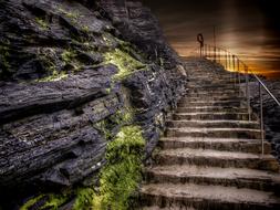 Nature stairs on Rock