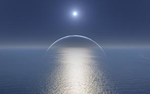 sunlight over blue sea