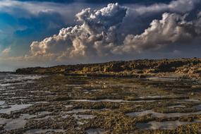 Beautiful and colorful, rocky coast of Ayia Napa under the clouds on Cyprus, Greece