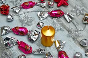 Glamour Christmas Ornament candy and candle