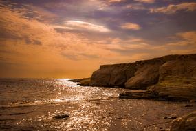 orange Sunset Cliff Coast