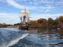 retro Ship Boat Water