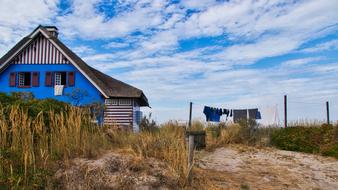 Blue House on the Sea coast
