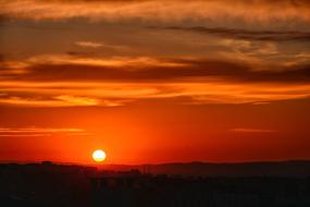 Landscape of Natural red sunset