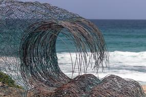 Sculpture Wave Metal ocean