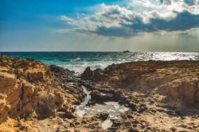 waves on the stones of the sea coast