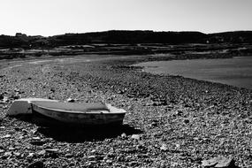 Beach Boat black and white