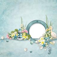 frame with flowers as illustration