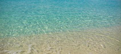 clear water in the sea near a tropical island