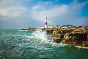 Lighthouse Ocean and Waves