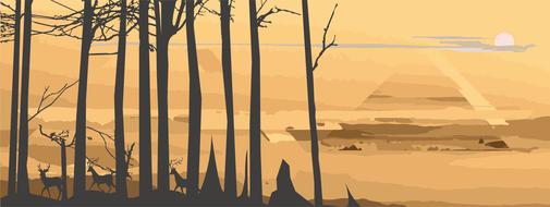 paradise forest jungle drawing