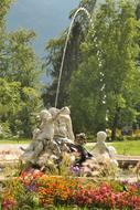 fountain with sculptures in the park