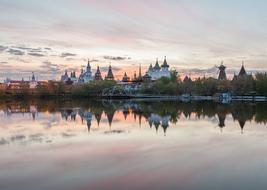 Beautiful and colorful landscape of Izmailovo, on the shore of Moscow, Russia