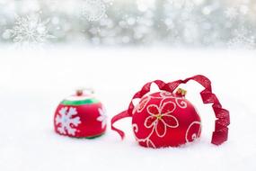 Christmas Ornaments Red snow