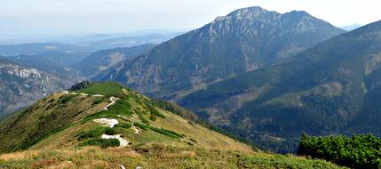 Panoramic view of the picturesque Western Tatras on a sunny day