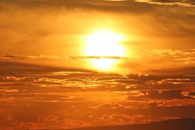 Sunset Clouds Sky orange hot