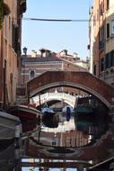 Beautiful landscape with the cannel with bridges, in Venice, Italy