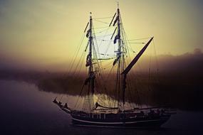 Ship Sailing Vessel sunset