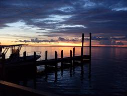 Sunset Boat and Sea
