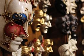 variety of masks for the Venetian carnival