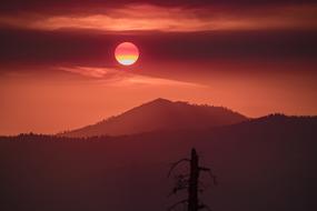 Landscape Scenic Sunset red hot