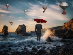 Man Headless Screen umbrella