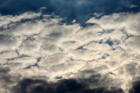 White clouds in the evening sky closeup