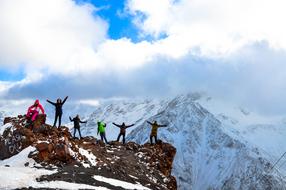 Mountains Team Camping people