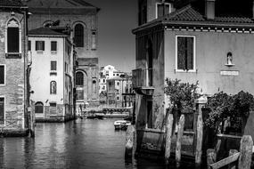 Black And White Venice Italy street