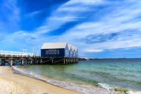 jetty on the beach near the sea in australia