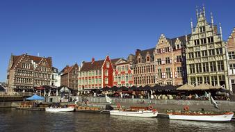 Ghent Belgium Architecture and river canal
