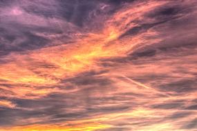 clouds on the colorful evening sky