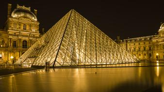 Louvre Museum night lights