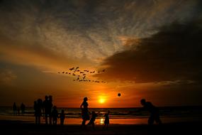 Beach Families sunset