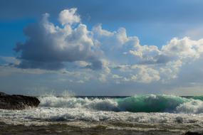 Wind Waves Sky blue white