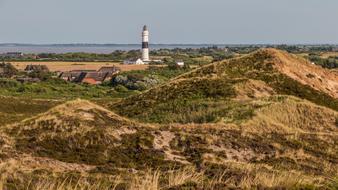 panoramic view of the lighthouse on the coast in Kampen