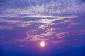 purple Sunset Clouds Sky