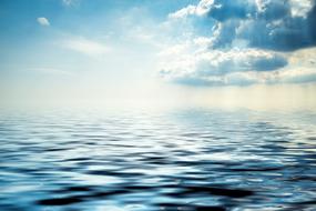 Clouds over Sea, blue background