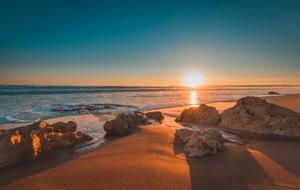 Portugal Beach red Sunset